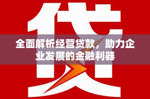 裕民全面解析经营贷款，助力企业发展的金融利器