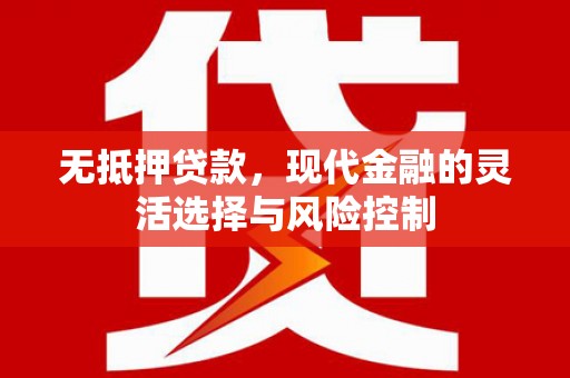 裕民无抵押贷款，现代金融的灵活选择与风险控制