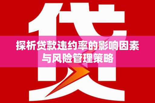 裕民探析贷款违约率的影响因素与风险管理策略