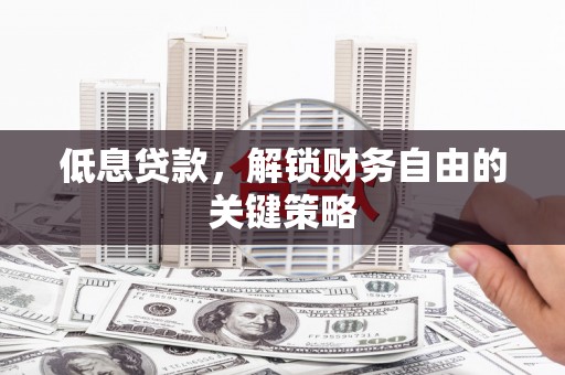 裕民低息贷款，解锁财务自由的关键策略