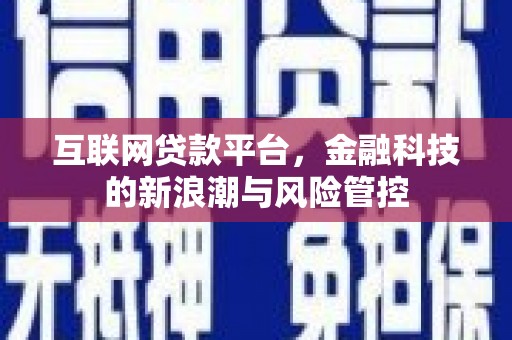 裕民互联网贷款平台，金融科技的新浪潮与风险管控