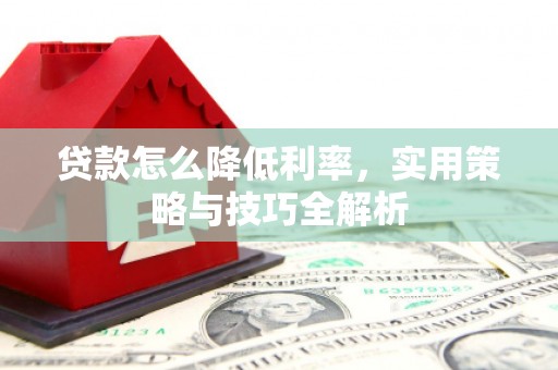裕民贷款怎么降低利率，实用策略与技巧全解析