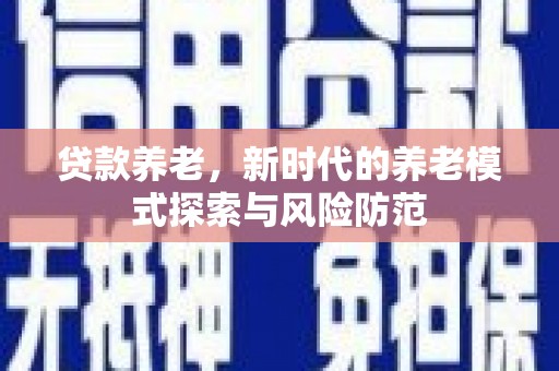裕民贷款养老，新时代的养老模式探索与风险防范