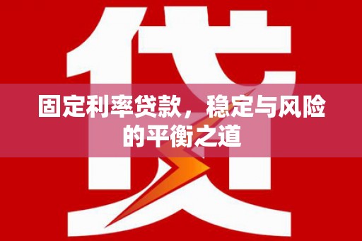 裕民固定利率贷款，稳定与风险的平衡之道